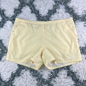 Vintage Reebok Men's Yellow Swim Trunks Size Large